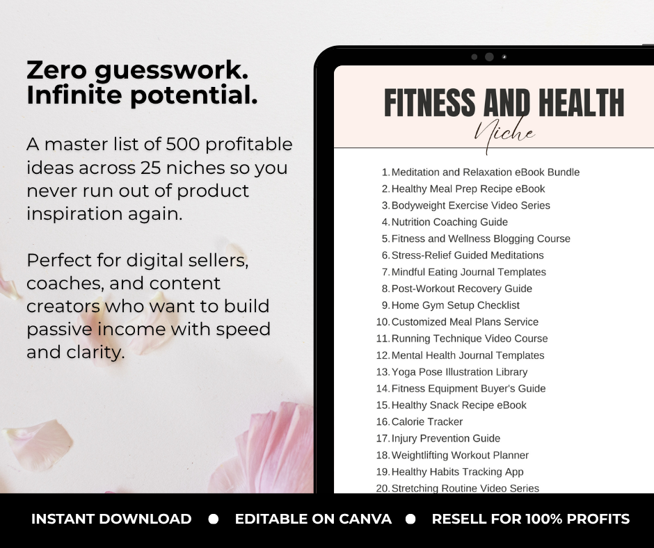 500 Digital Product Ideas