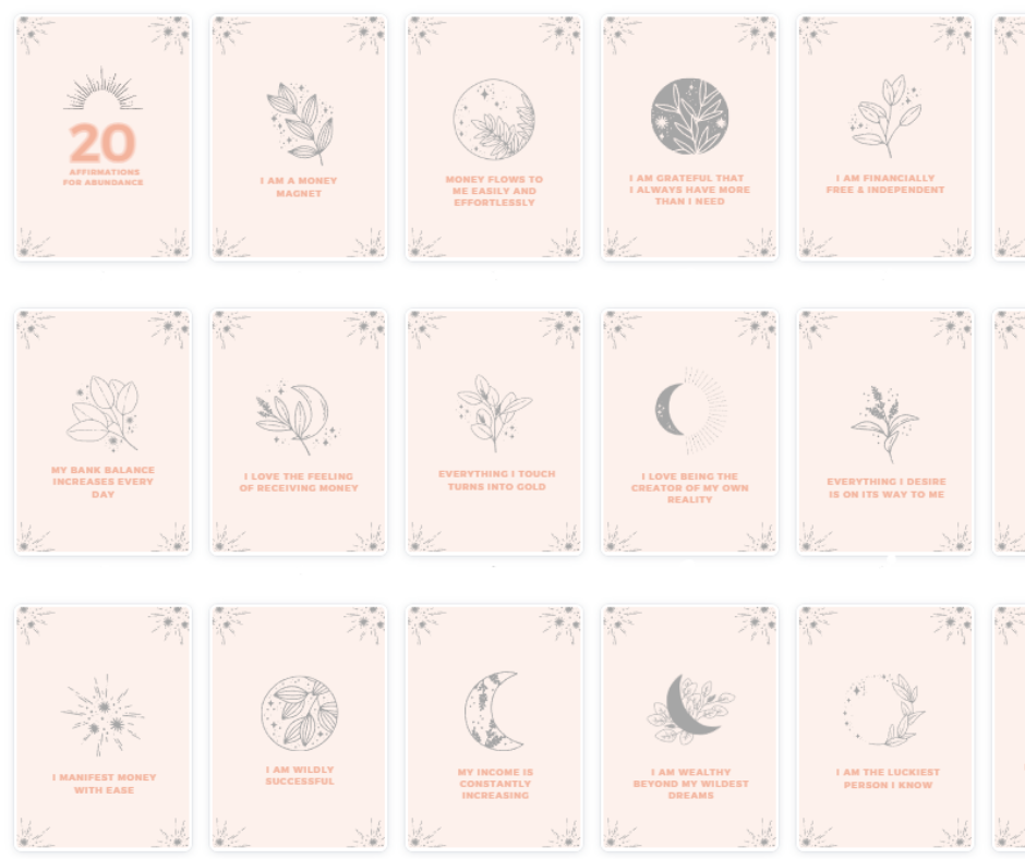 Money Mindset Affirmation Cards
