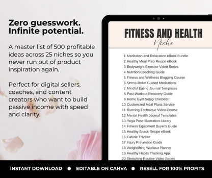 500 Digital Product Ideas